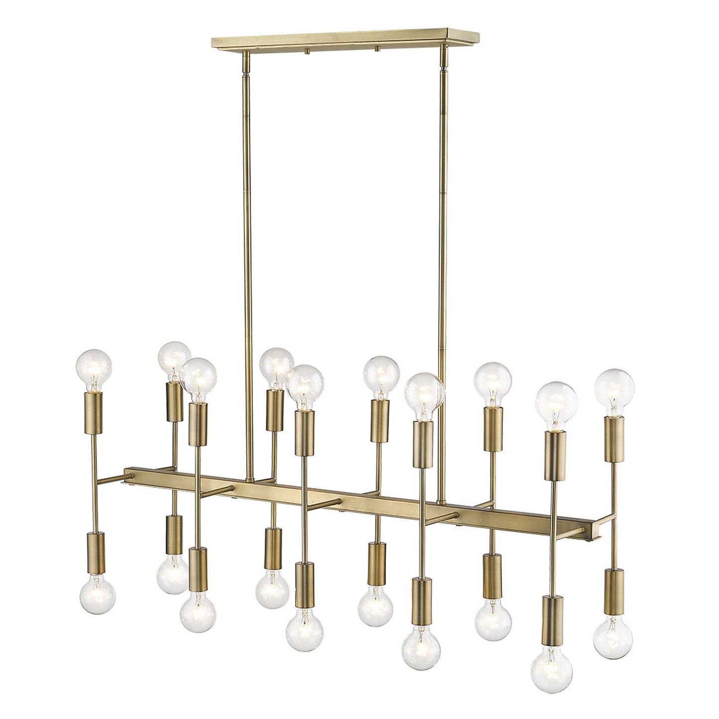HomeRoots Perret 20-Light Island Pendant in Aged Brass Finish