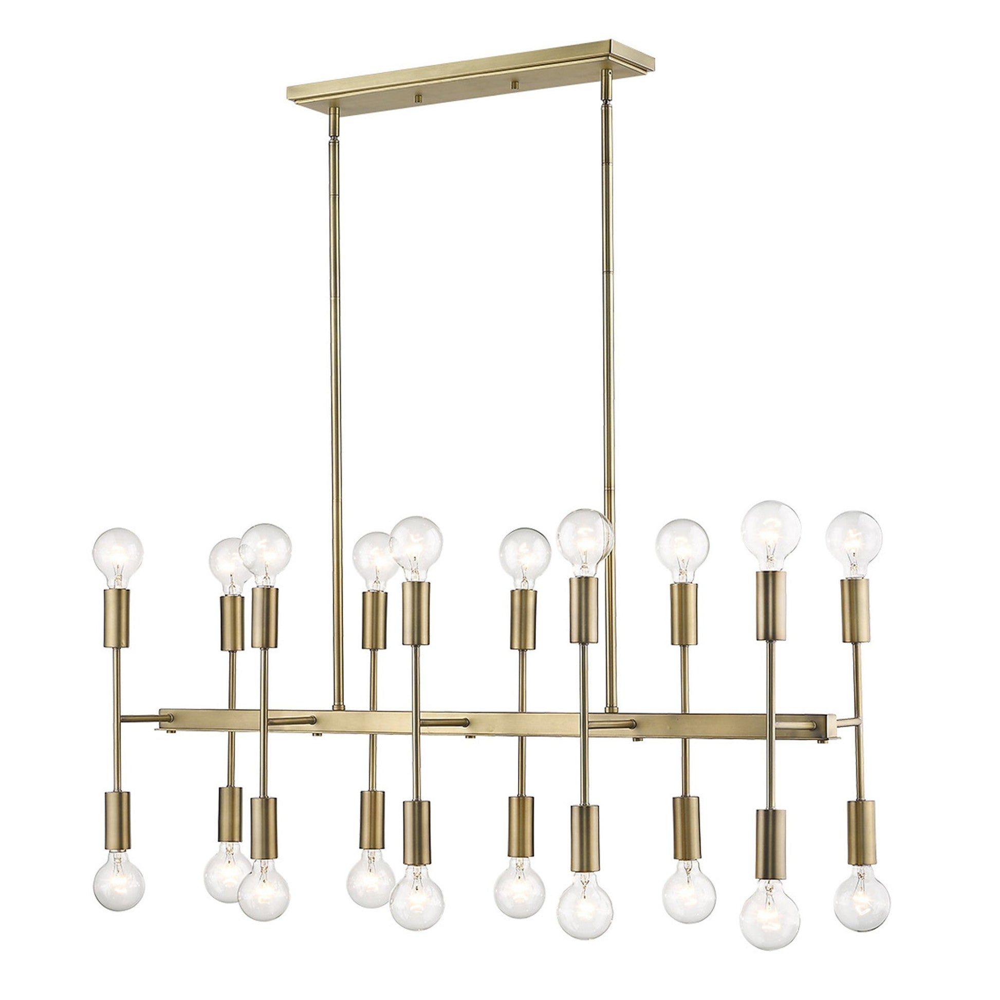 HomeRoots Perret 20-Light Island Pendant in Aged Brass Finish