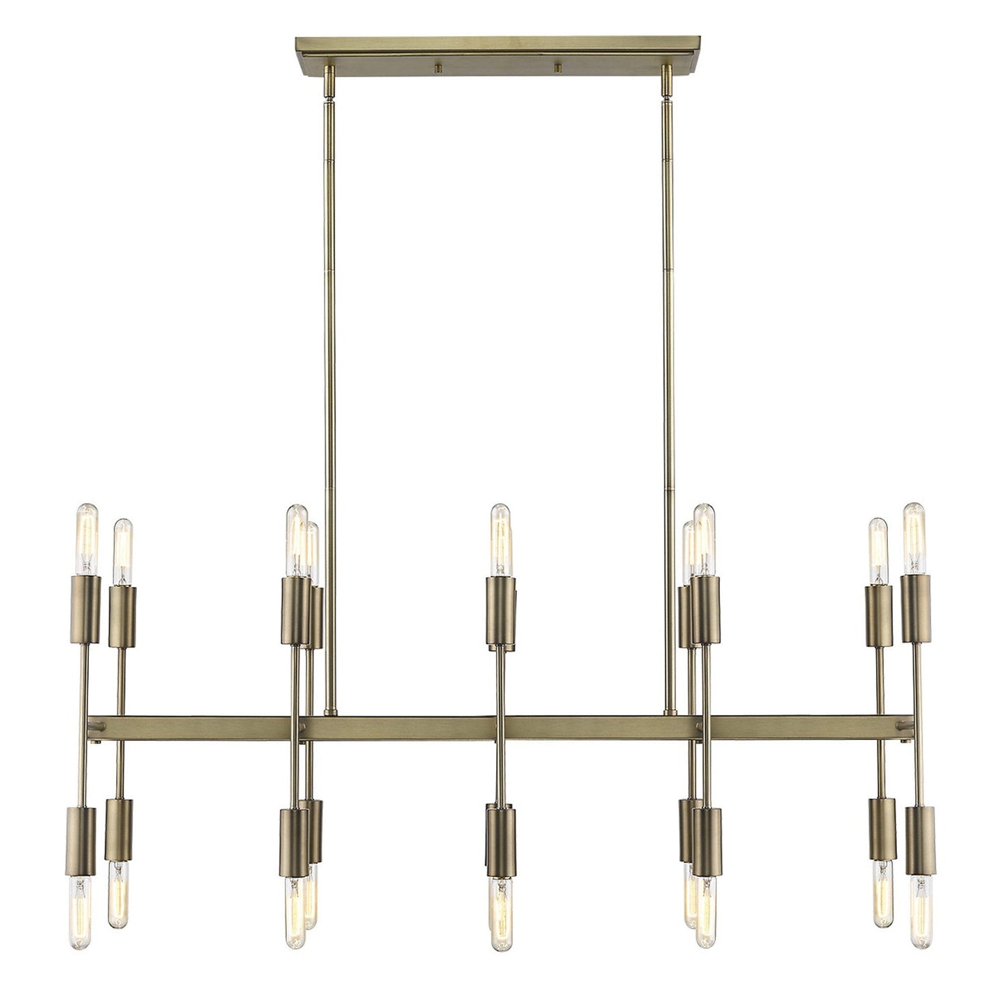 HomeRoots Perret 20-Light Island Pendant in Aged Brass Finish