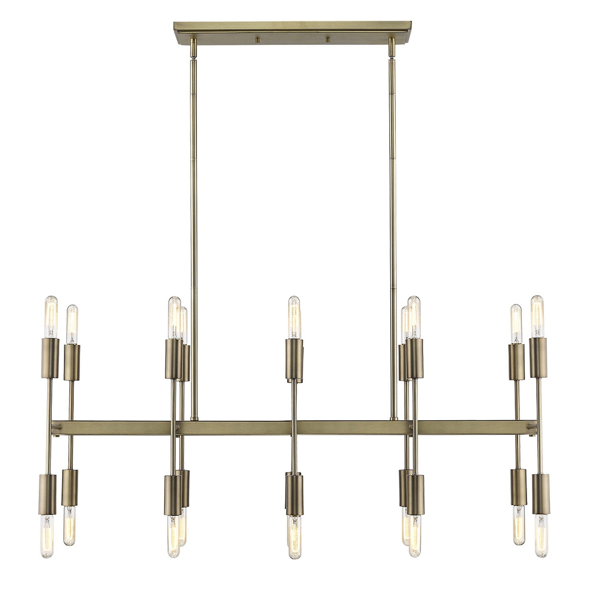 HomeRoots Perret 20-Light Island Pendant in Aged Brass Finish