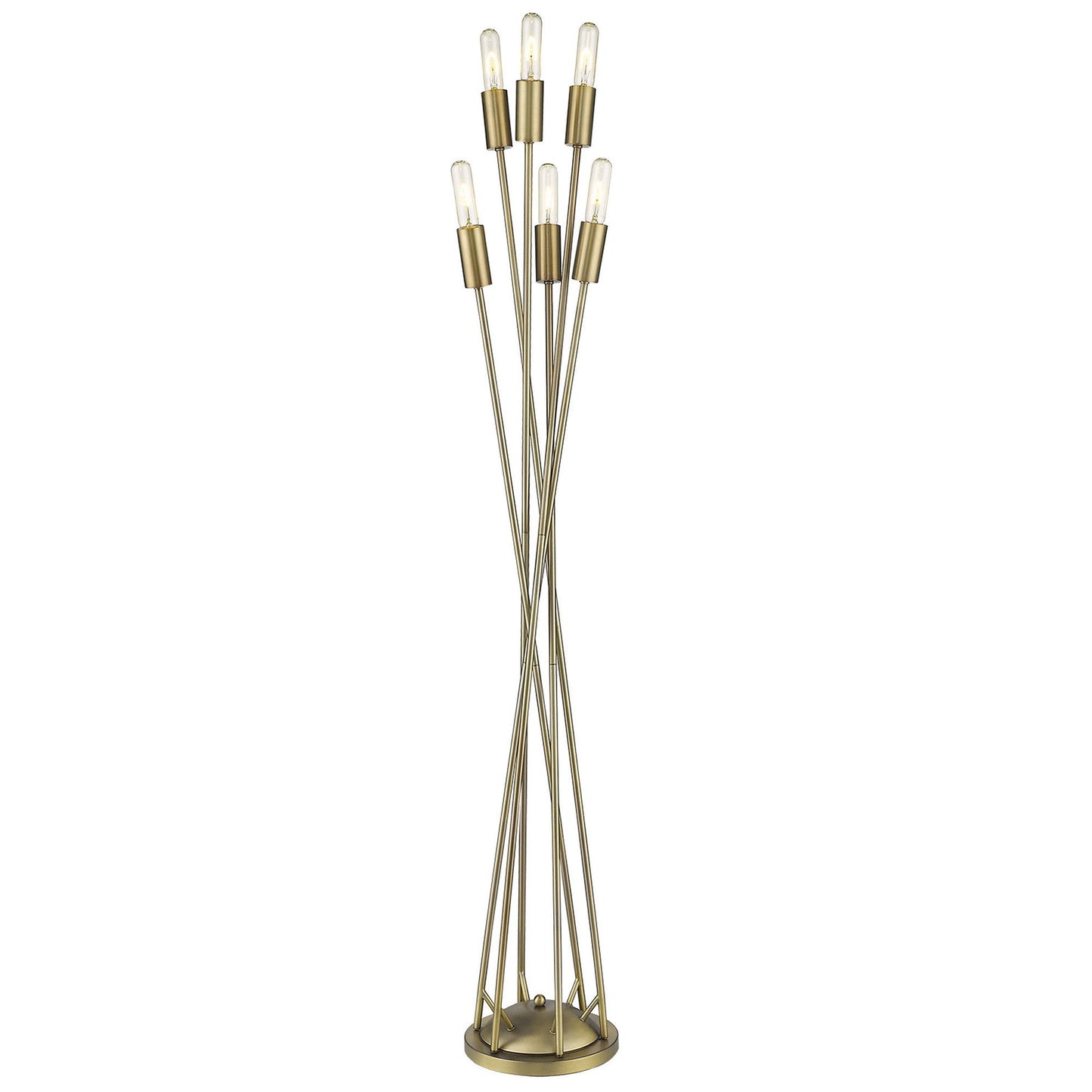 HomeRoots Perret 6-Light Floor Lamp With Aged Brass Finish