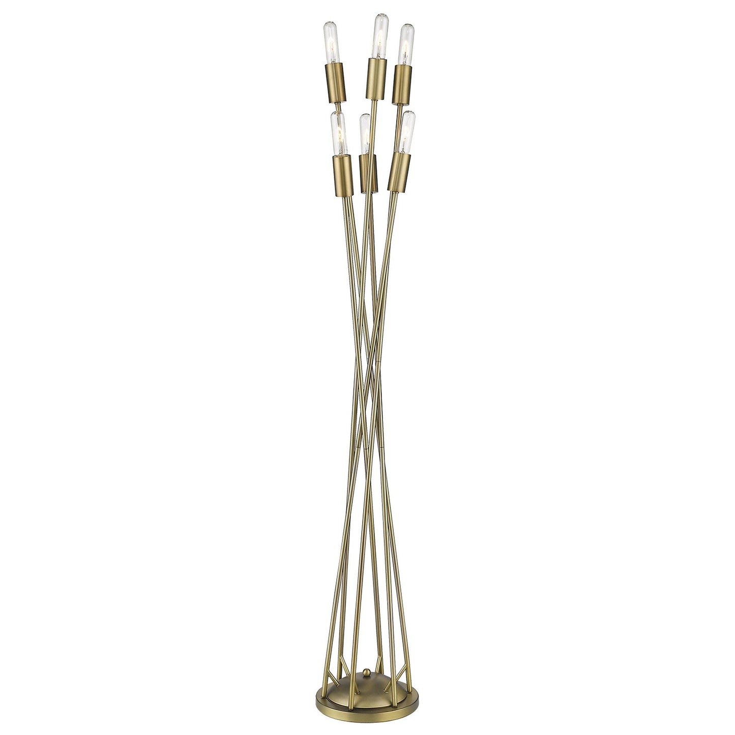 HomeRoots Perret 6-Light Floor Lamp With Aged Brass Finish