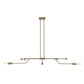 HomeRoots Perret 8-Light Convertible Pendant in Aged Brass Finish