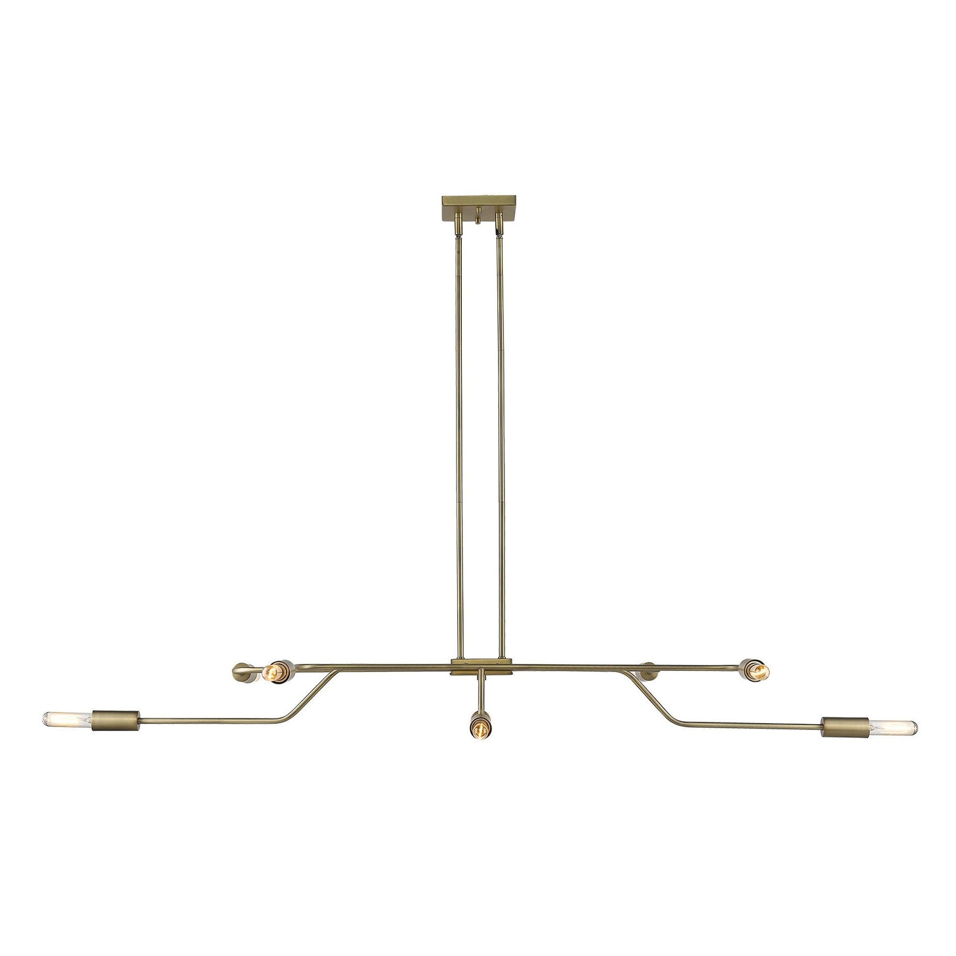 HomeRoots Perret 8-Light Convertible Pendant in Aged Brass Finish
