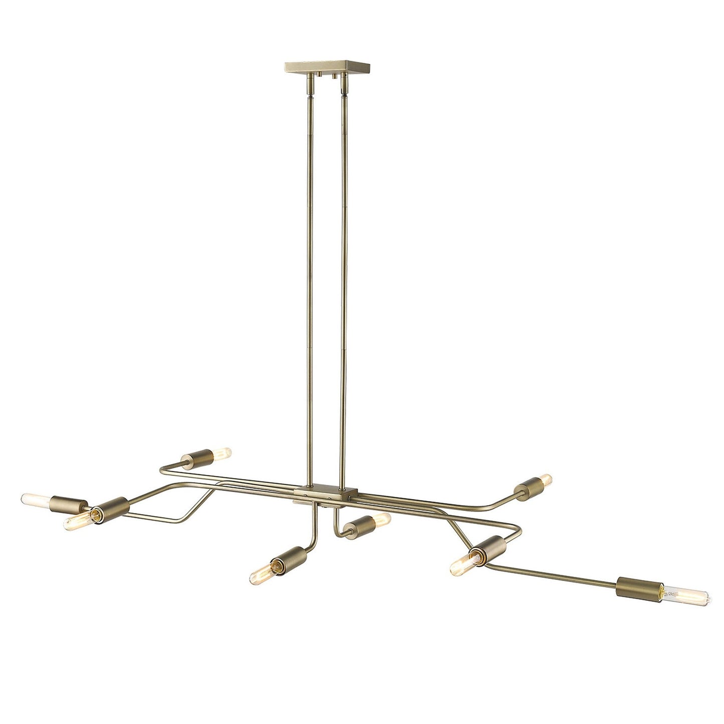 HomeRoots Perret 8-Light Convertible Pendant in Aged Brass Finish