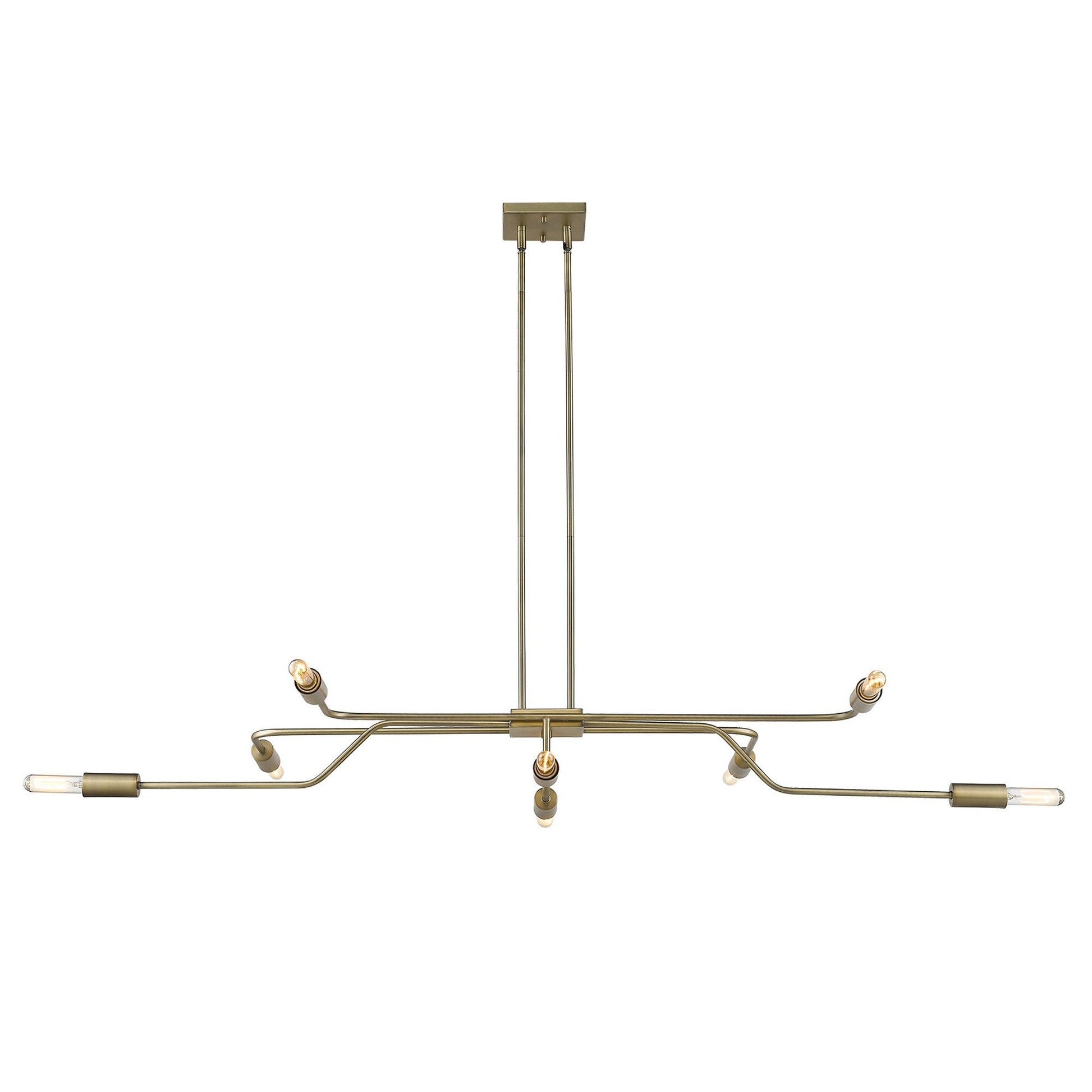 HomeRoots Perret 8-Light Convertible Pendant in Aged Brass Finish