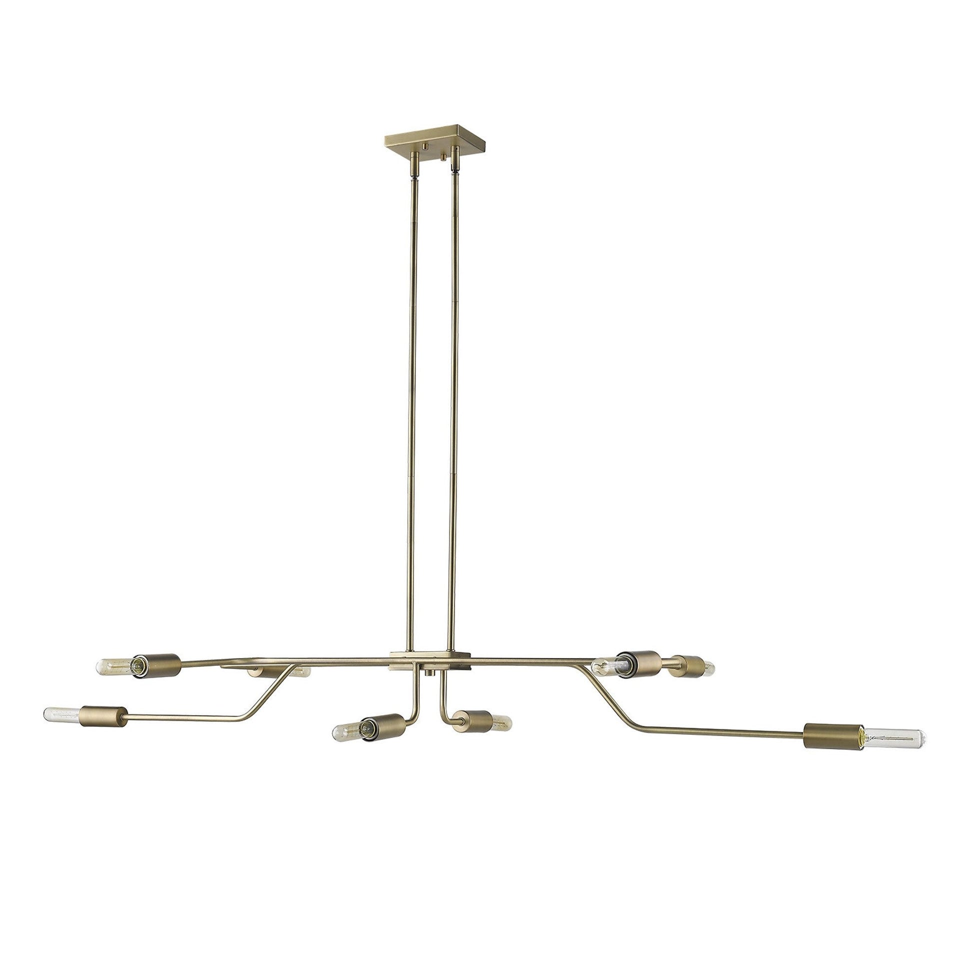 HomeRoots Perret 8-Light Convertible Pendant in Aged Brass Finish