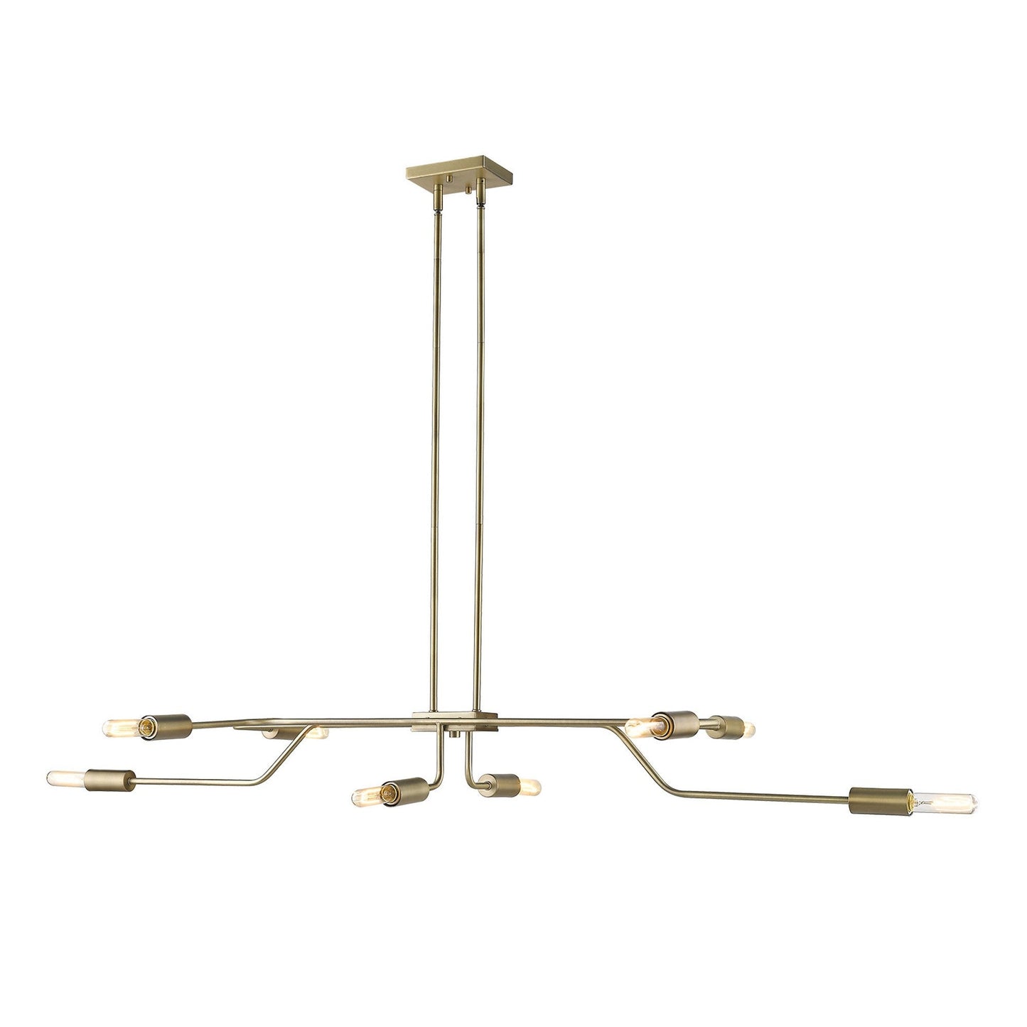 HomeRoots Perret 8-Light Convertible Pendant in Aged Brass Finish