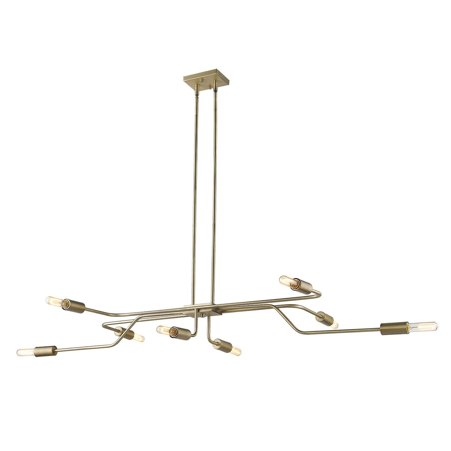 HomeRoots Perret 8-Light Convertible Pendant in Aged Brass Finish