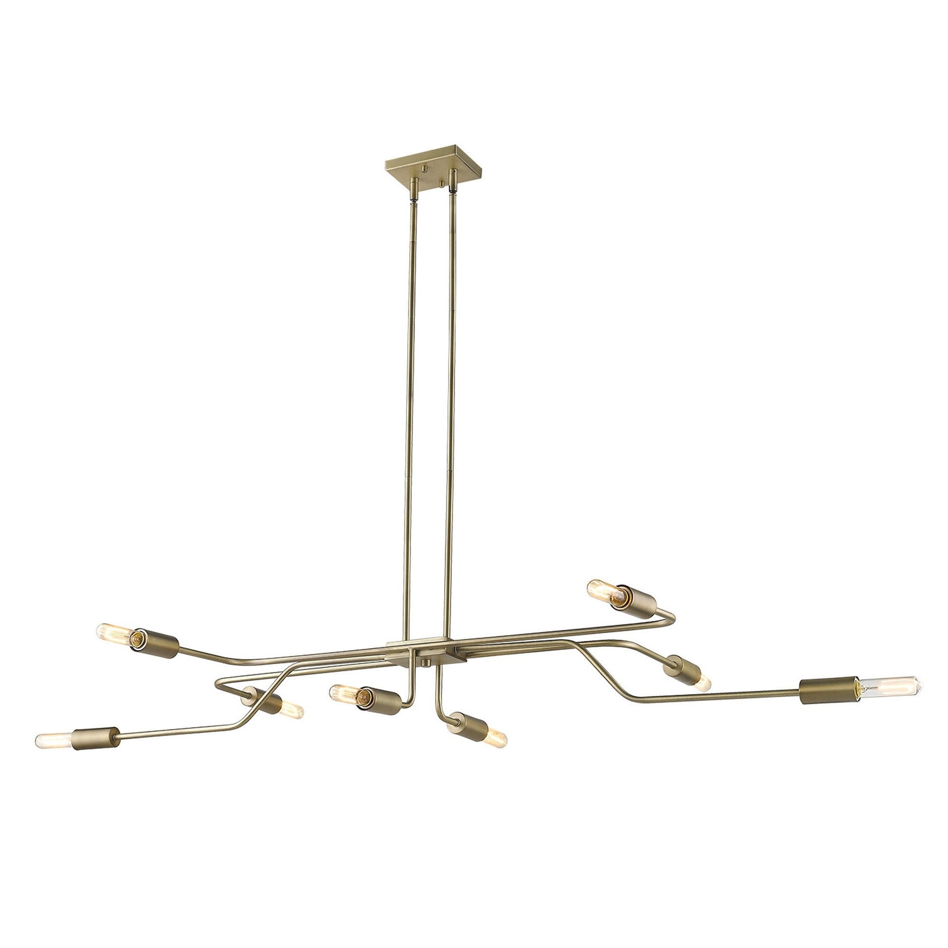 HomeRoots Perret 8-Light Convertible Pendant in Aged Brass Finish