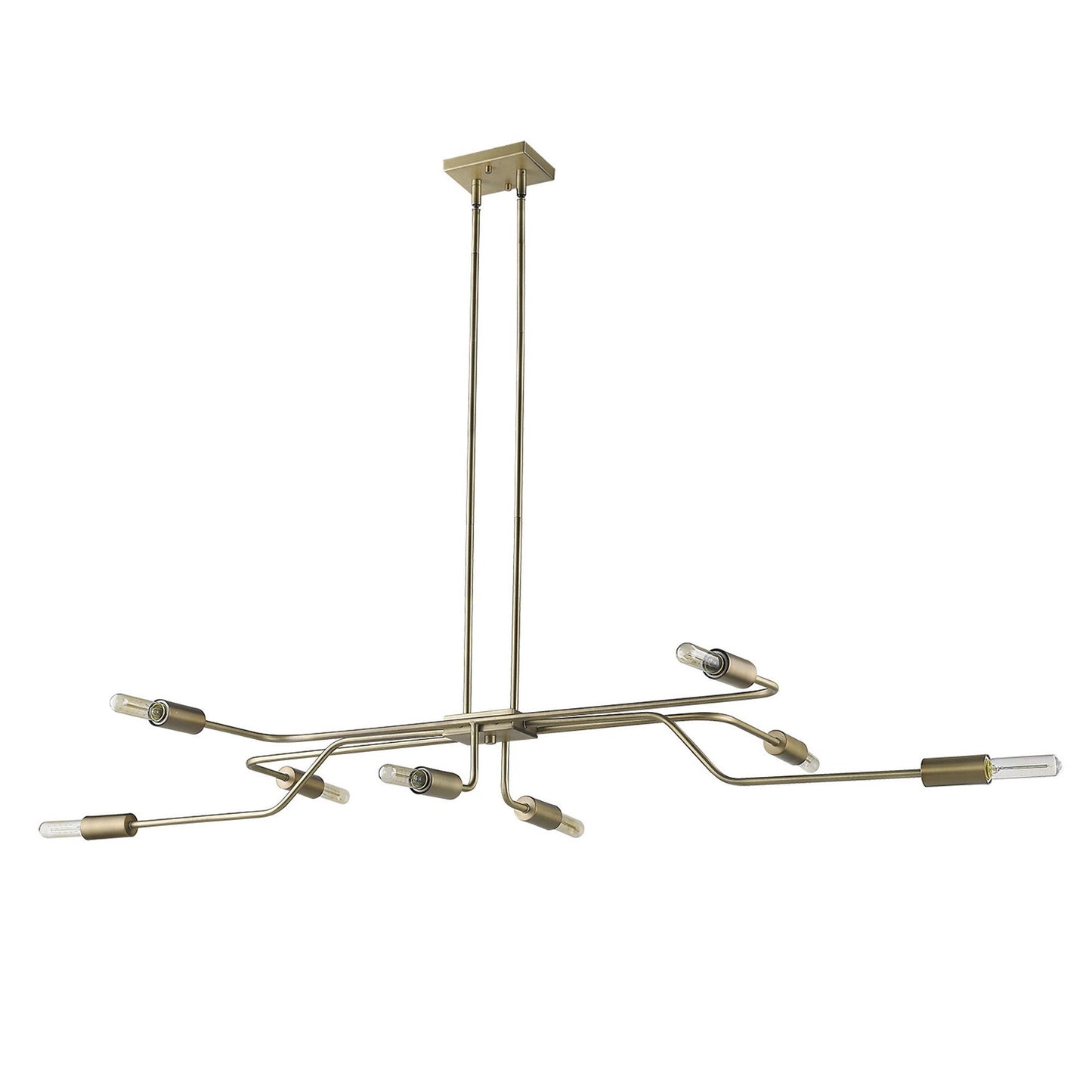 HomeRoots Perret 8-Light Convertible Pendant in Aged Brass Finish