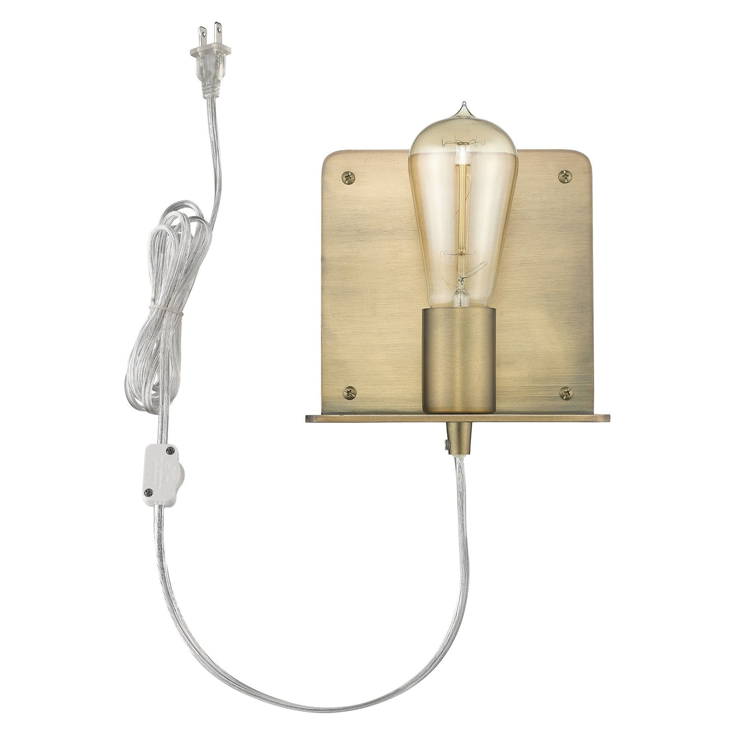 HomeRoots Petite Shelf Wall Light in Dull Gold Finish