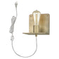 HomeRoots Petite Shelf Wall Light in Dull Gold Finish