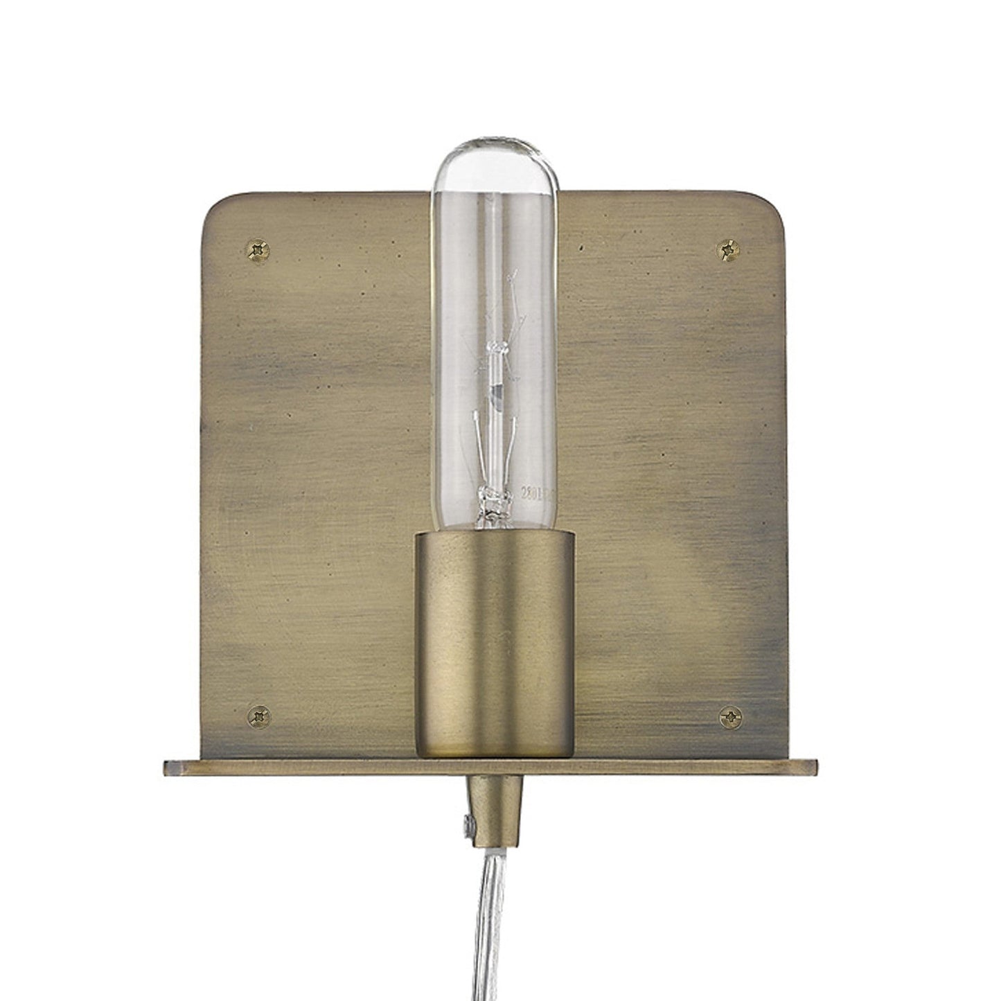 HomeRoots Petite Shelf Wall Light in Dull Gold Finish