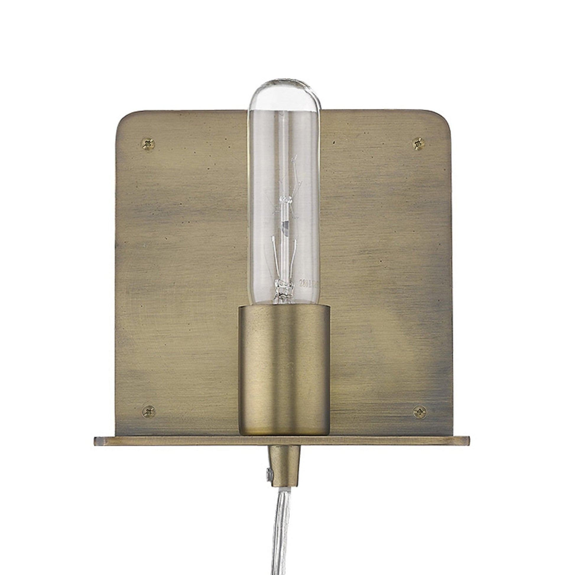 HomeRoots Petite Shelf Wall Light in Dull Gold Finish