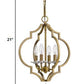 HomeRoots Peyton 4-Light Chandelier With Crystal Accents and Raw Brass Finish