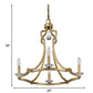 HomeRoots Peyton 4-Light Chandelier in Raw Brass Finish With Crystal Accents