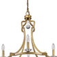 HomeRoots Peyton 4-Light Chandelier in Raw Brass Finish With Crystal Accents