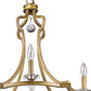 HomeRoots Peyton 4-Light Chandelier in Raw Brass Finish With Crystal Accents