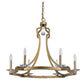 HomeRoots Peyton 6-Light Chandelier With Crystal Accents and Raw Brass Finish