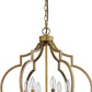 HomeRoots Peyton 6-Light Chandelier With Crystal Accents and Raw Brass Finish