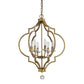 HomeRoots Peyton 6-Light Chandelier With Crystal Accents and Raw Brass Finish