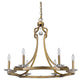 HomeRoots Peyton 6-Light Chandelier With Crystal Accents and Raw Brass Finish