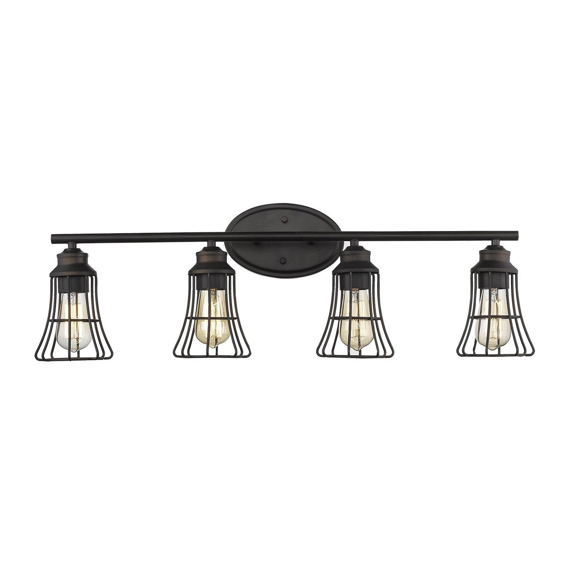 HomeRoots Piers 4-Light Vanity in Oil Rubbed Bronze Finish