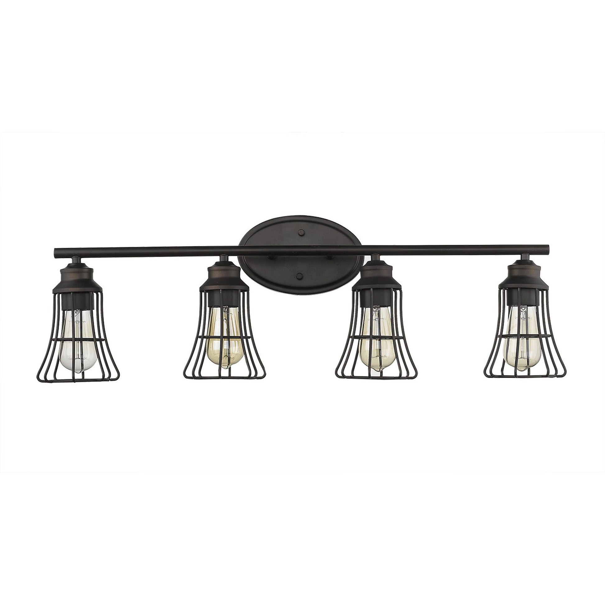 HomeRoots Piers 4-Light Vanity in Oil Rubbed Bronze Finish