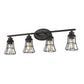 HomeRoots Piers 4-Light Vanity in Oil Rubbed Bronze Finish