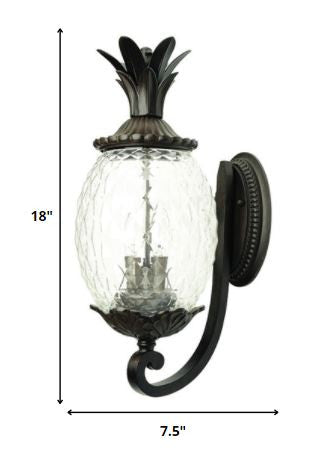 HomeRoots Pineapple Wall Light With Antique Bronze Finish