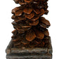 HomeRoots Pinecone Accent Lamp With Tan Empire Shade