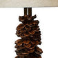 HomeRoots Pinecone Accent Lamp With Tan Empire Shade