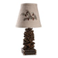 HomeRoots Pinecone Accent Lamp With Tan Empire Shade