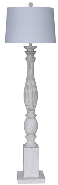 HomeRoots Plantation Floor Lamp With White Wash Finish