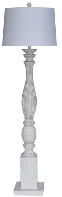 HomeRoots Plantation Floor Lamp With White Wash Finish