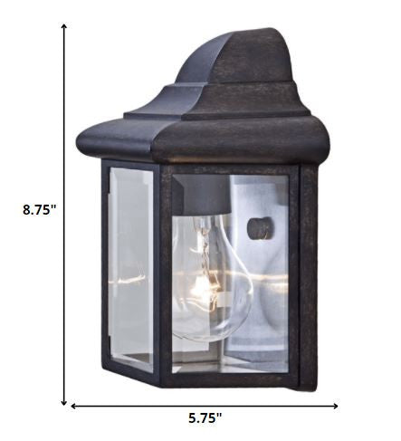 HomeRoots Pocket Lantern Wall Light in Antique Black Finish