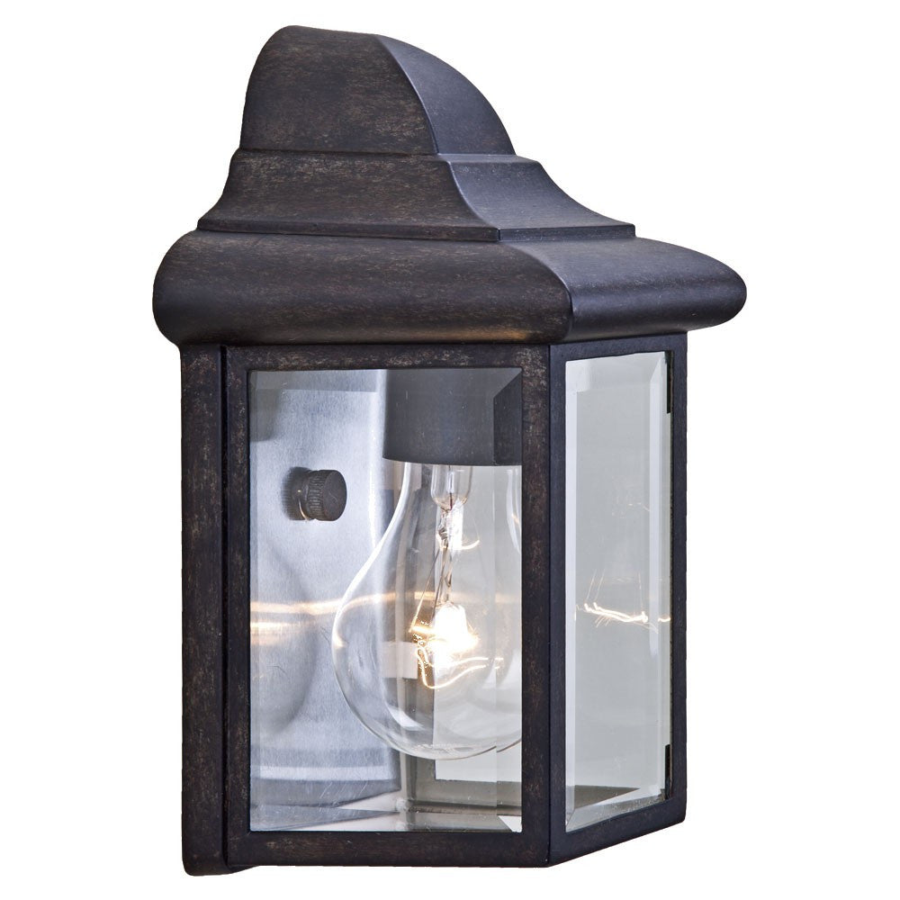 HomeRoots Pocket Lantern Wall Light in Antique Black Finish