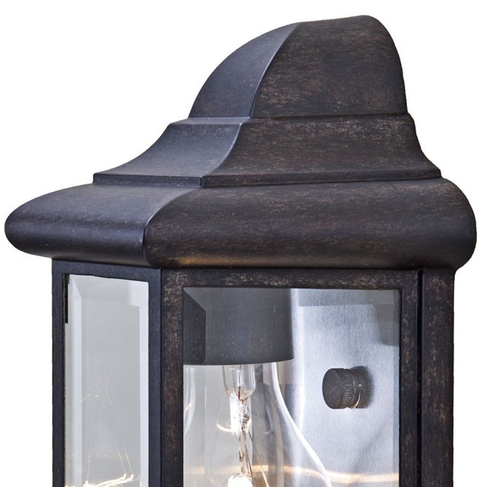 HomeRoots Pocket Lantern Wall Light in Antique Black Finish