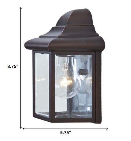 HomeRoots Pocket Lantern Wall Light in Bronze Finish