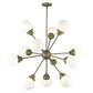 HomeRoots Portsmith 12-Light Chandelier With Raw Brass Finish