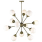 HomeRoots Portsmith 12-Light Chandelier With Raw Brass Finish