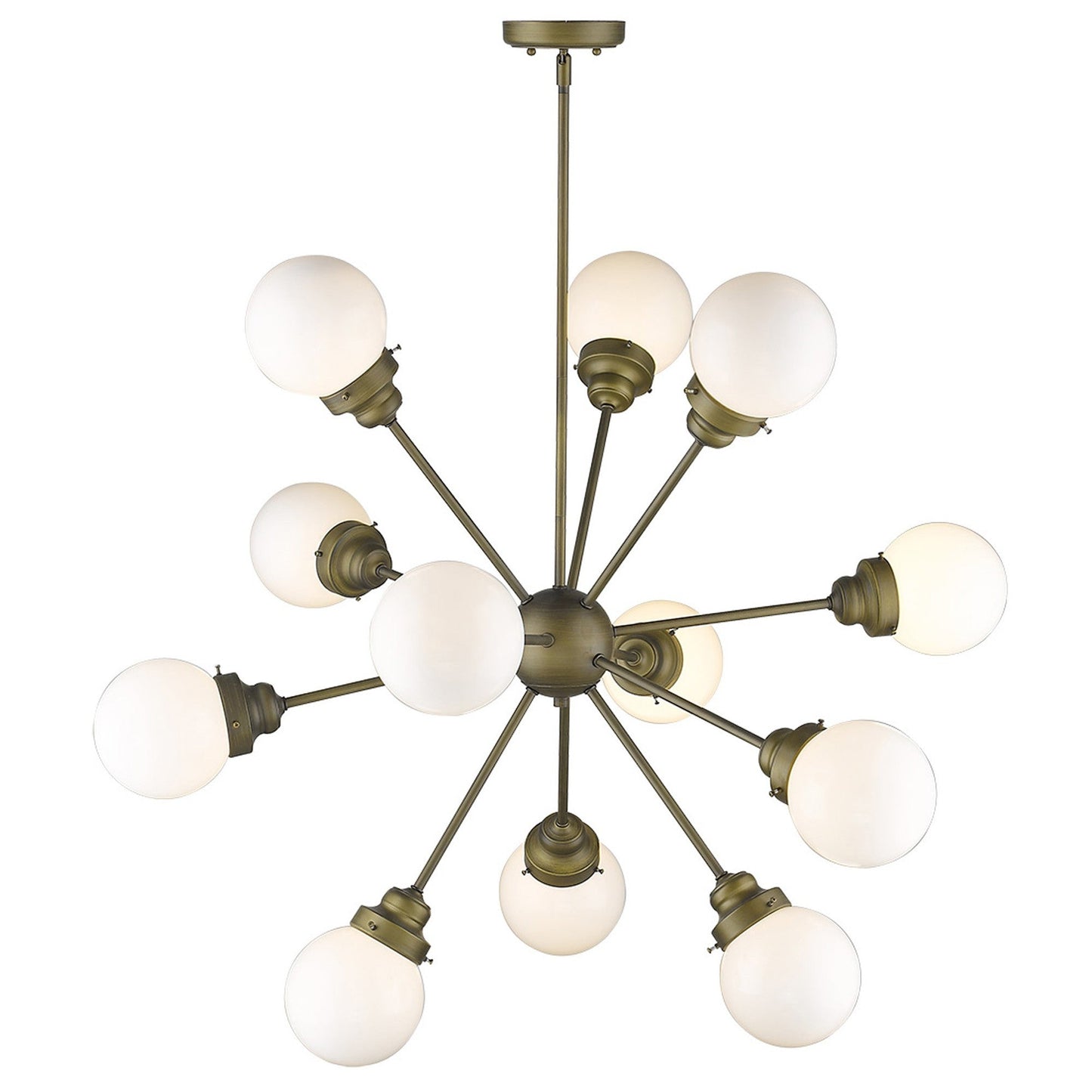 HomeRoots Portsmith 12-Light Chandelier With Raw Brass Finish