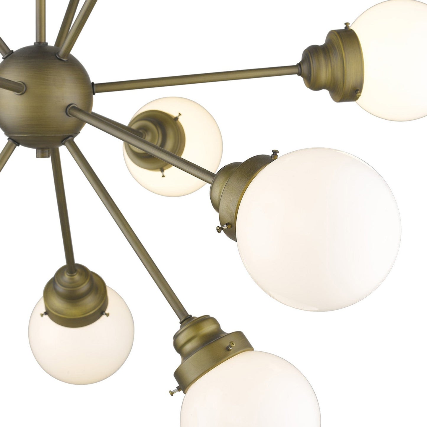 HomeRoots Portsmith 12-Light Chandelier With Raw Brass Finish