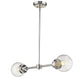 HomeRoots Portsmith 2-Light Island Pendant in Polished Nickel Finish