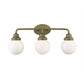HomeRoots Portsmith 3-Light Vanity in Raw Brass Finish