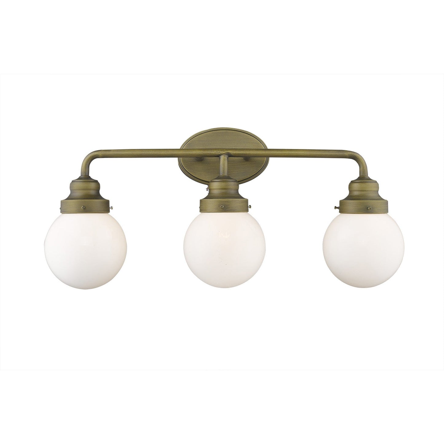 HomeRoots Portsmith 3-Light Vanity in Raw Brass Finish