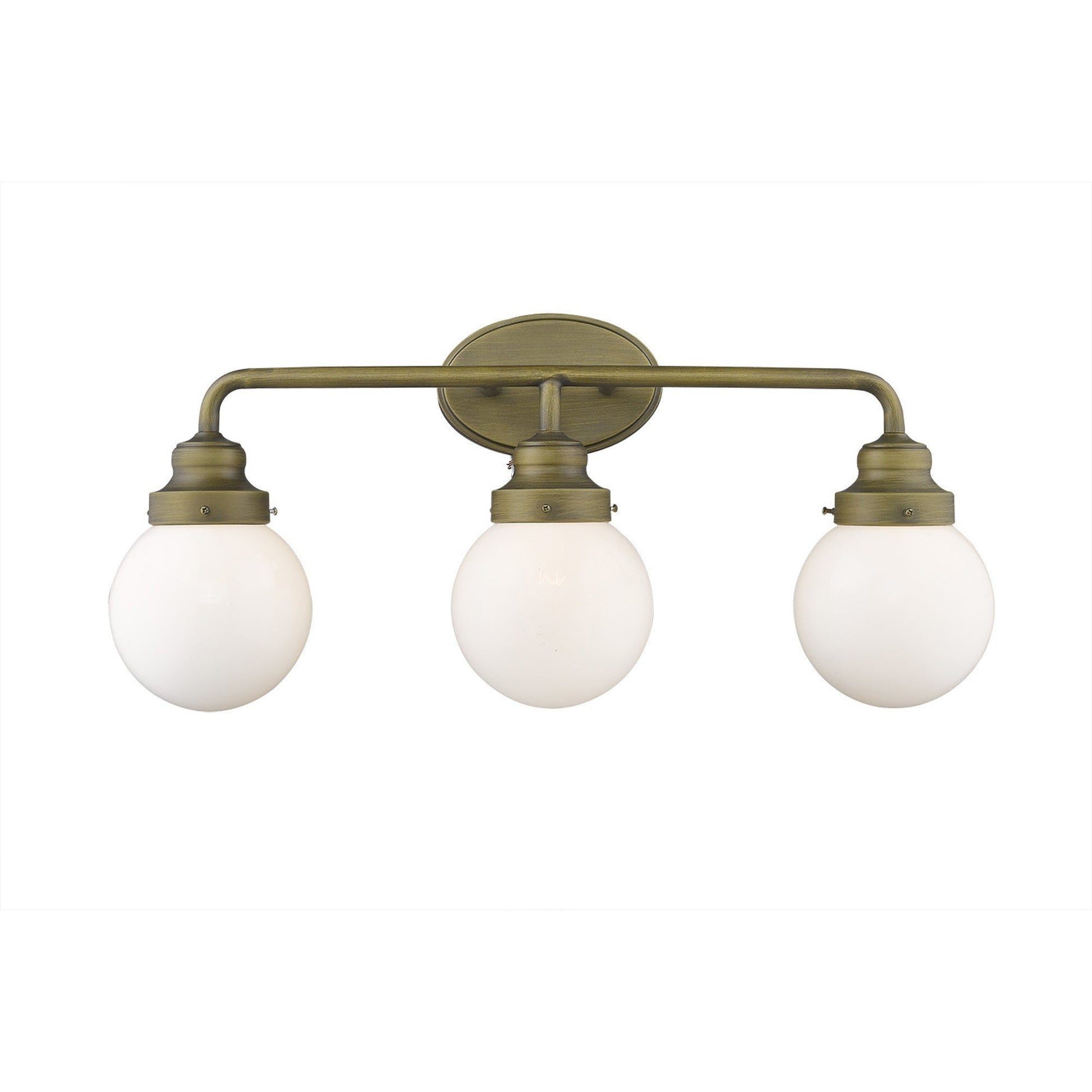 HomeRoots Portsmith 3-Light Vanity in Raw Brass Finish