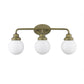 HomeRoots Portsmith 3-Light Vanity in Raw Brass Finish