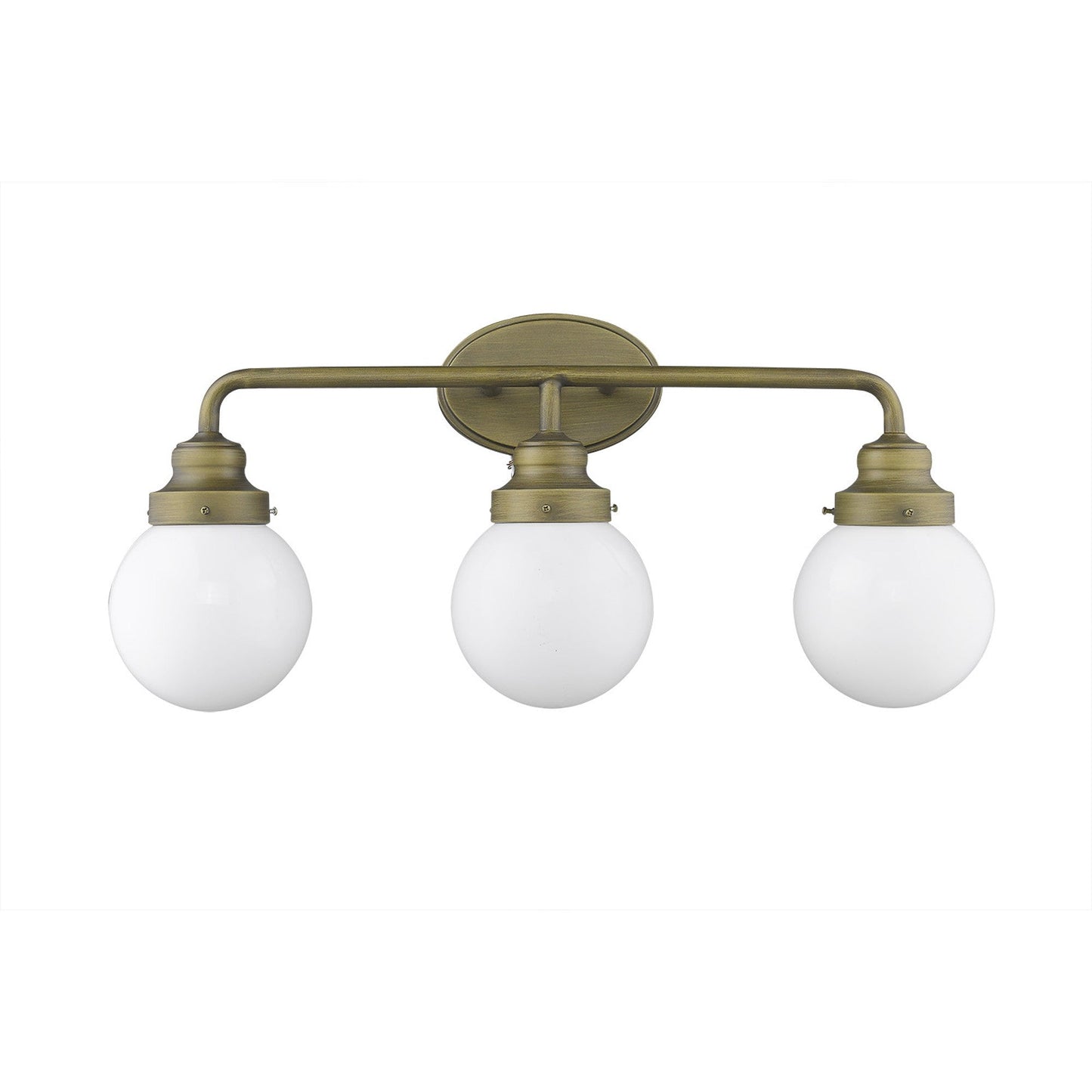 HomeRoots Portsmith 3-Light Vanity in Raw Brass Finish